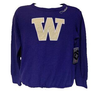 NEW Washington Huskies Colosseum Athletics Waffle Tie Shirt Girl's M (7-8)